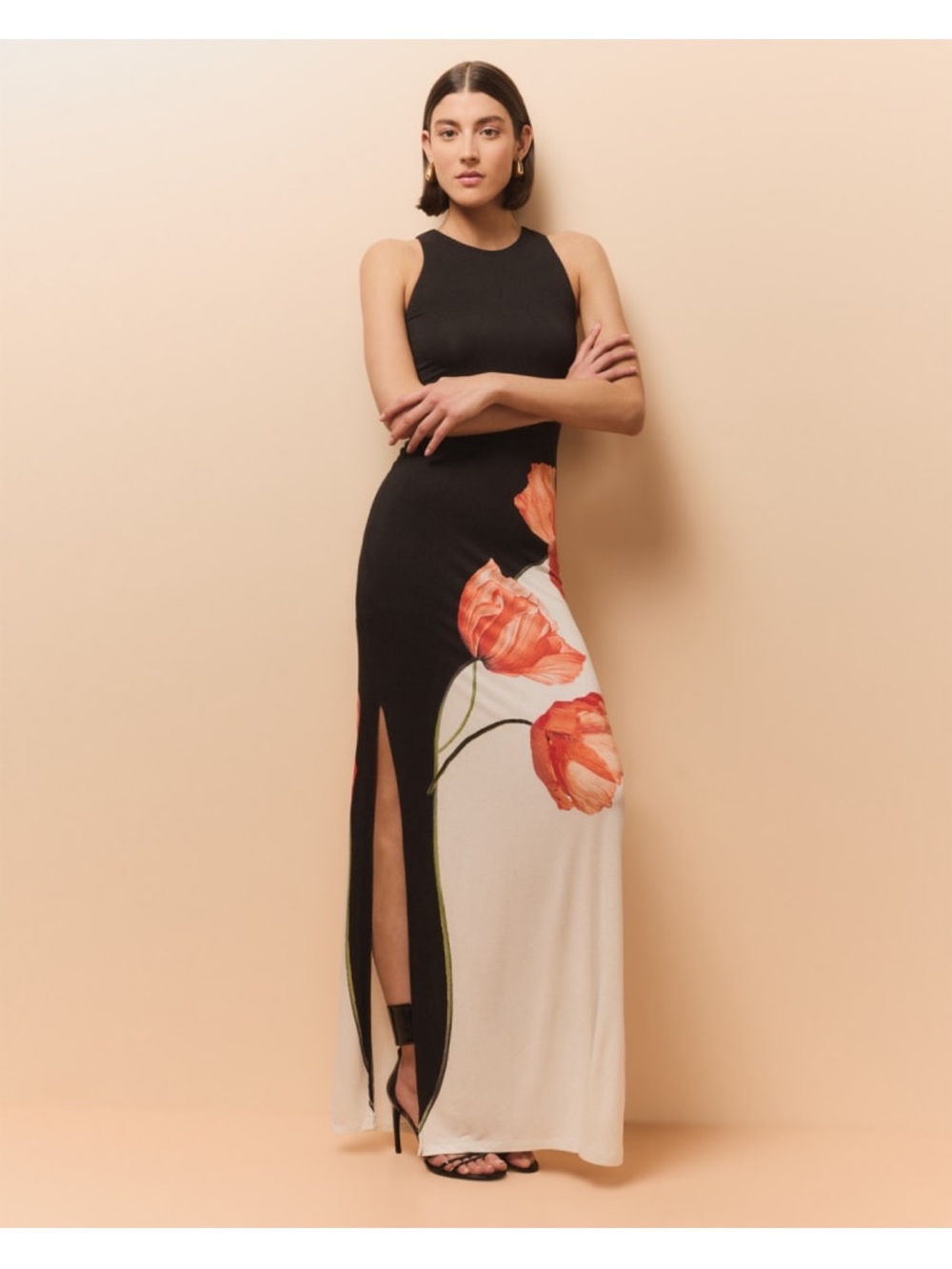 Alice and Olivia Pania Floral Black and White Maxi Dress - Picture 3 of 8
